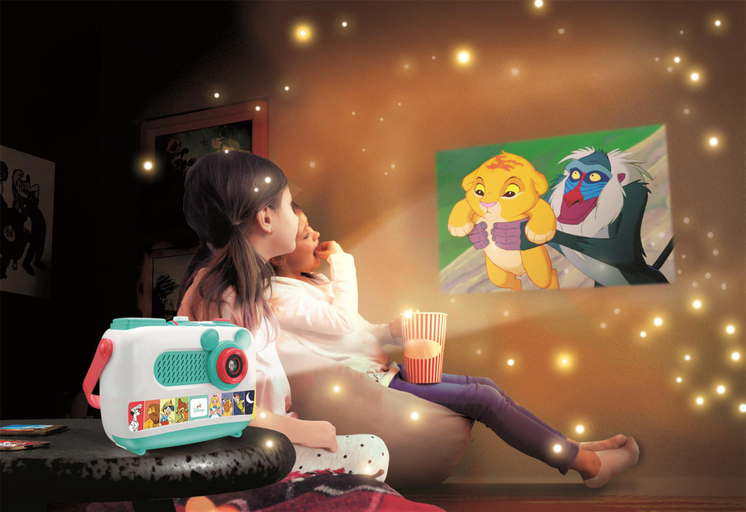 Clementoni Baby DISNEY Storytime Projector Plus 2.0, Interactive Storyteller with Wall Projector