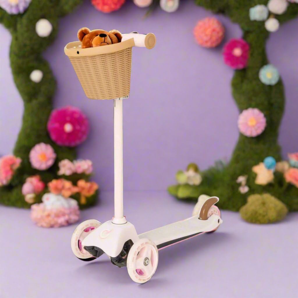 EVO Mini Cruiser Pink Scooter With Toy Basket For Kids