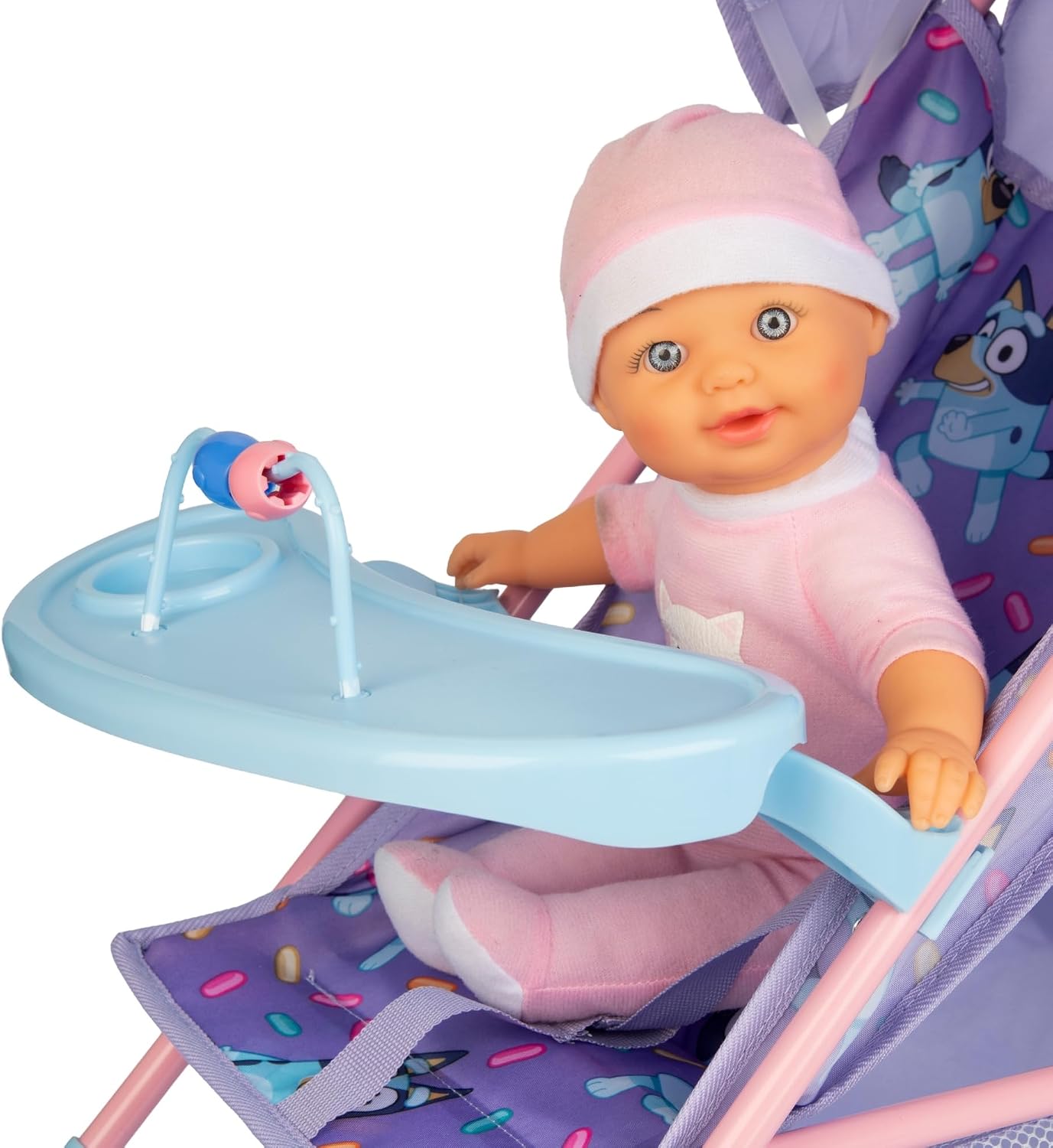 Bluey Playtime Folding Dolls Pushchair with Play Table
