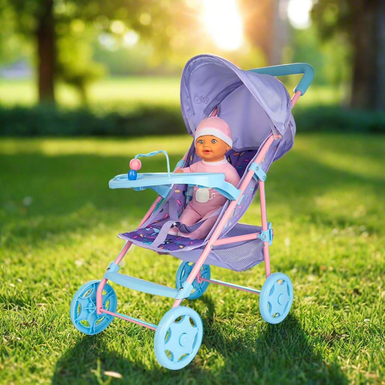 Bluey Playtime Folding Dolls Pushchair with Play Table