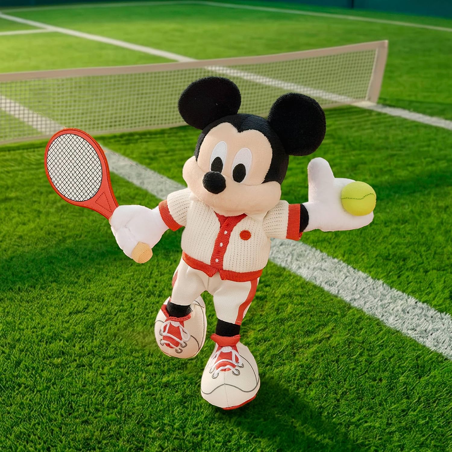 Disney Store Official Mickey Mouse Tennis Mini Bean Bag Soft Plush Toy