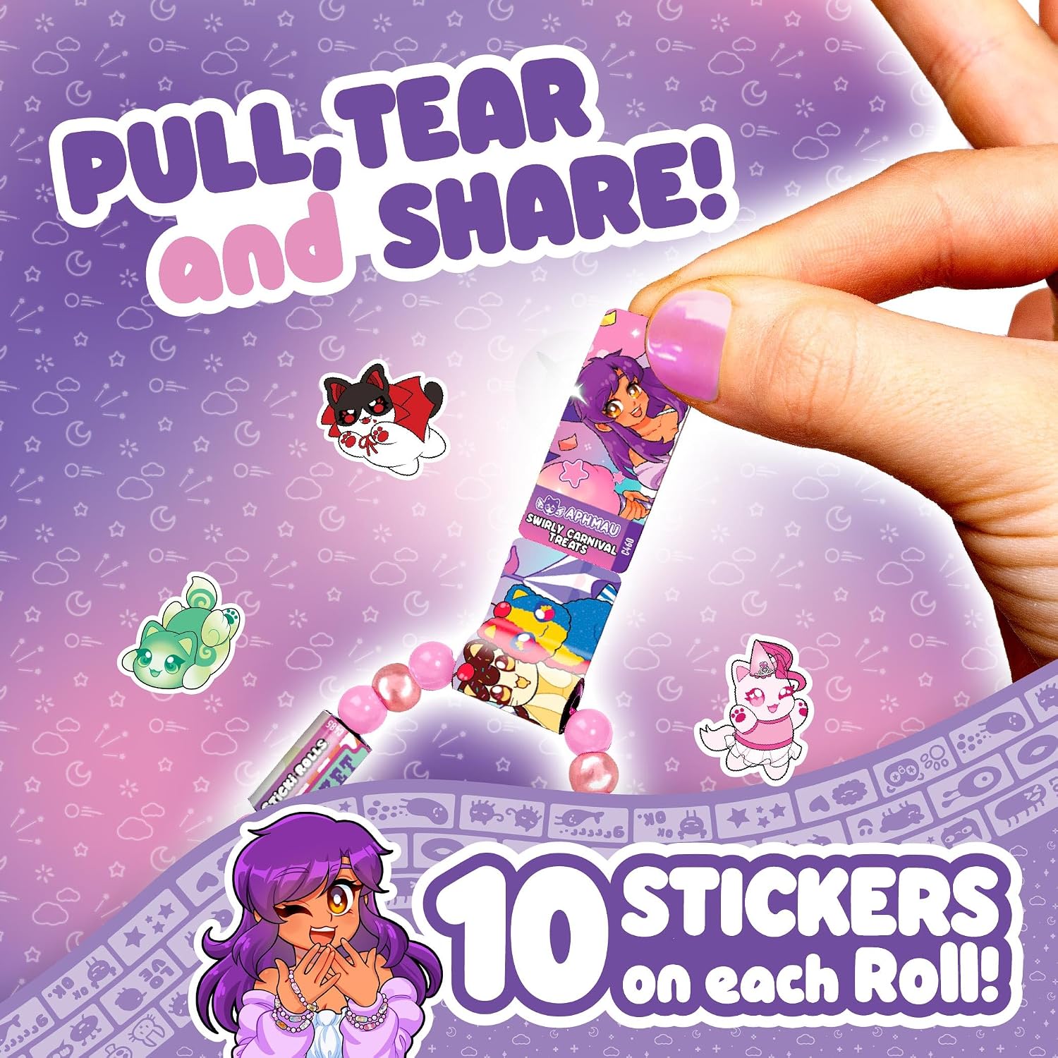 Sticki Rolls  Aphmau S2 Pendant & Bracelet Set 120 Stickers