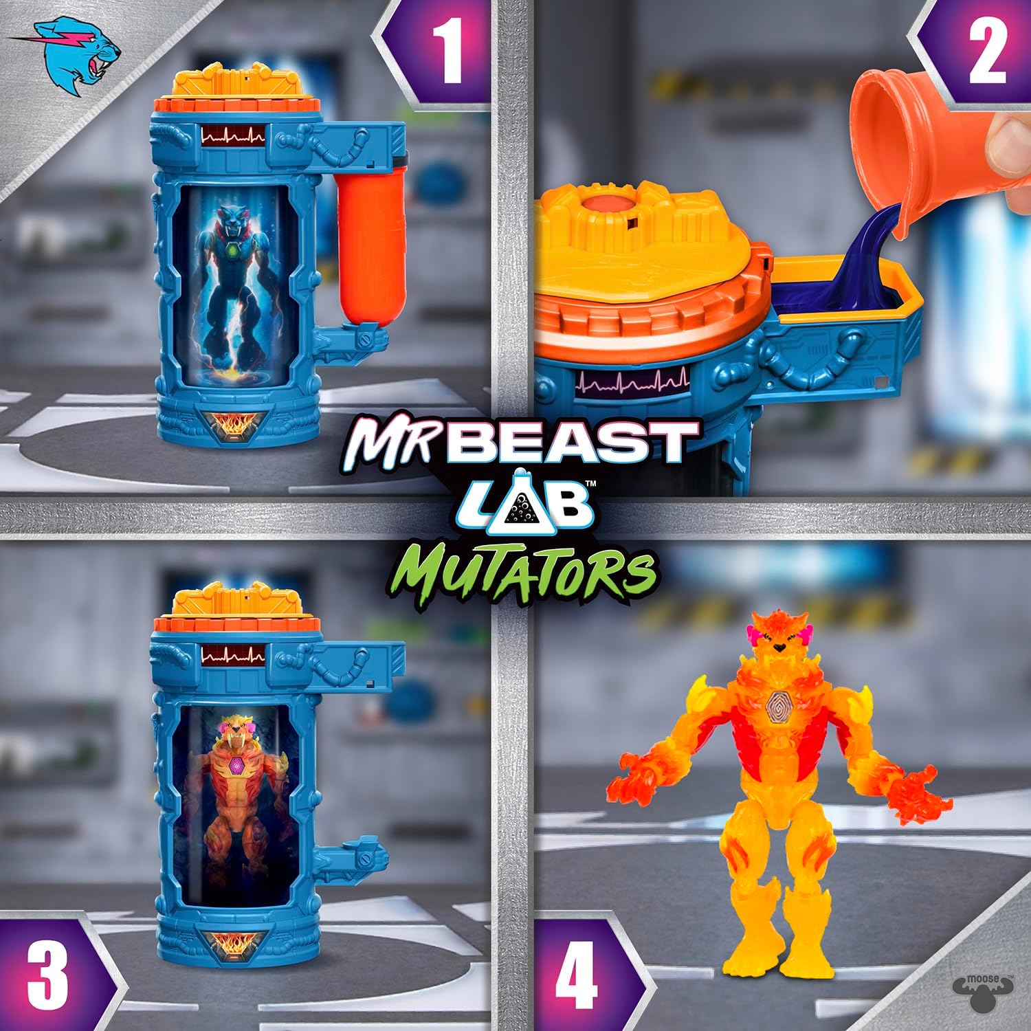 MrBeast Lab Hyper Fusion Mutators FIRE PANTHER 14cm Action Figure