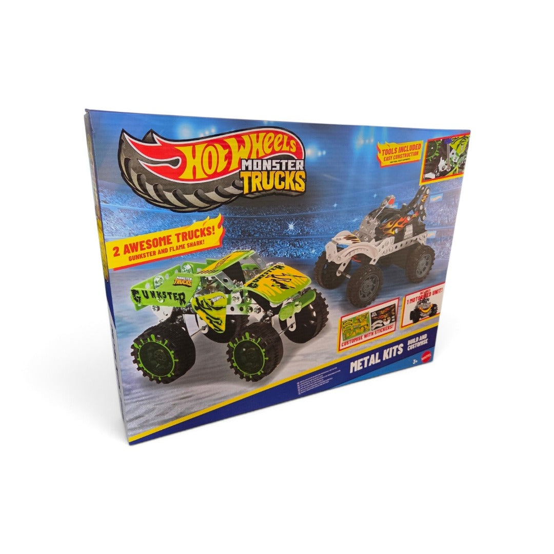 Hot Wheels Monster Truck Metal Kits 2 Pack GUNKSTER and FLAME SHARK