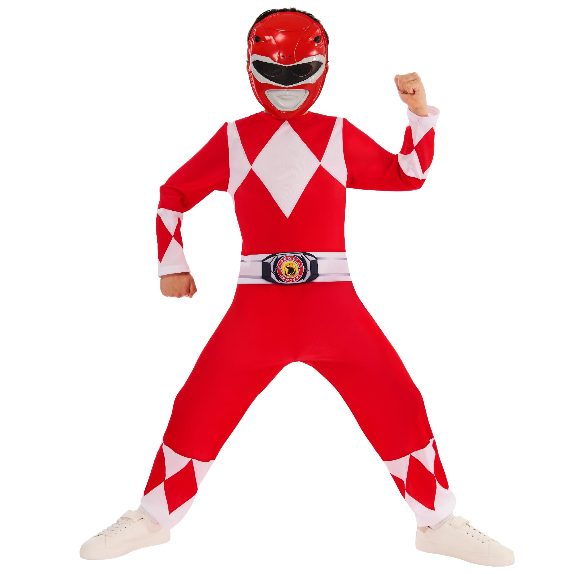 Rubie's Mighty Morphin Red Power Ranger Kids Fancy Dress Size 5-6 Years
