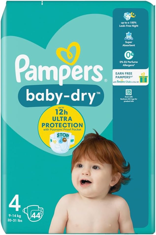 Pampers Baby-Dry Essential Pack  Size 4 (Maxi) 44 Nappies