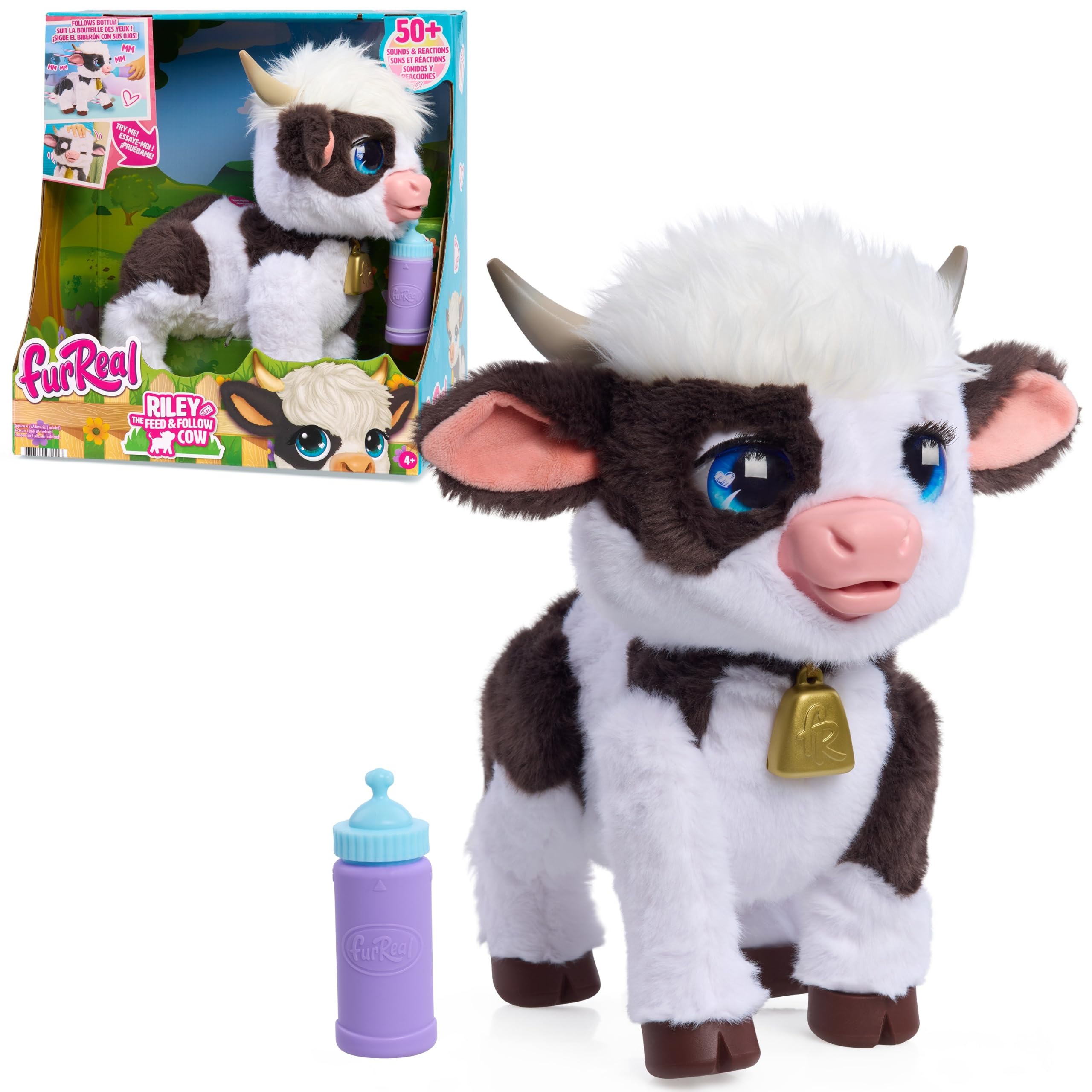 Just Play FurReal Riley the Feed & Follow Cow Interactive Plush Toy