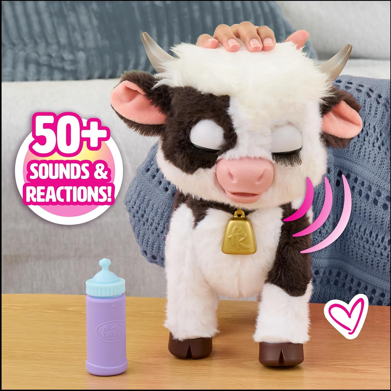 Just Play FurReal Riley the Feed & Follow Cow Interactive Plush Toy
