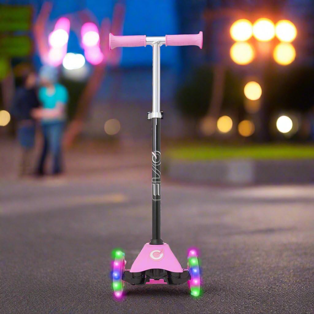 EVO Light-Up Mini Cruiser Pink & Black Scooter with Light-Up Wheels