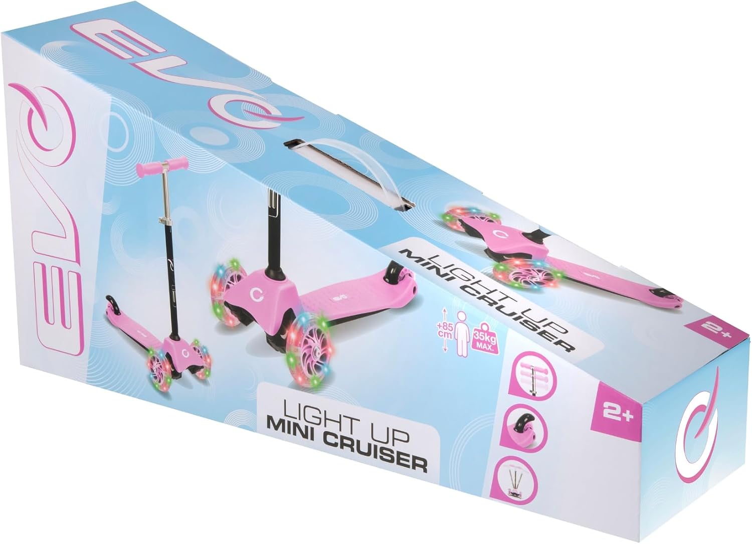 EVO Light-Up Mini Cruiser Pink & Black Scooter with Light-Up Wheels