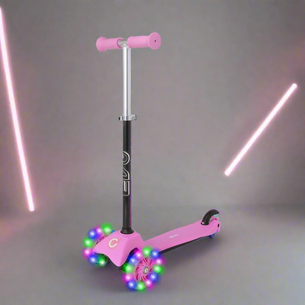 EVO Light-Up Mini Cruiser Pink & Black Scooter with Light-Up Wheels