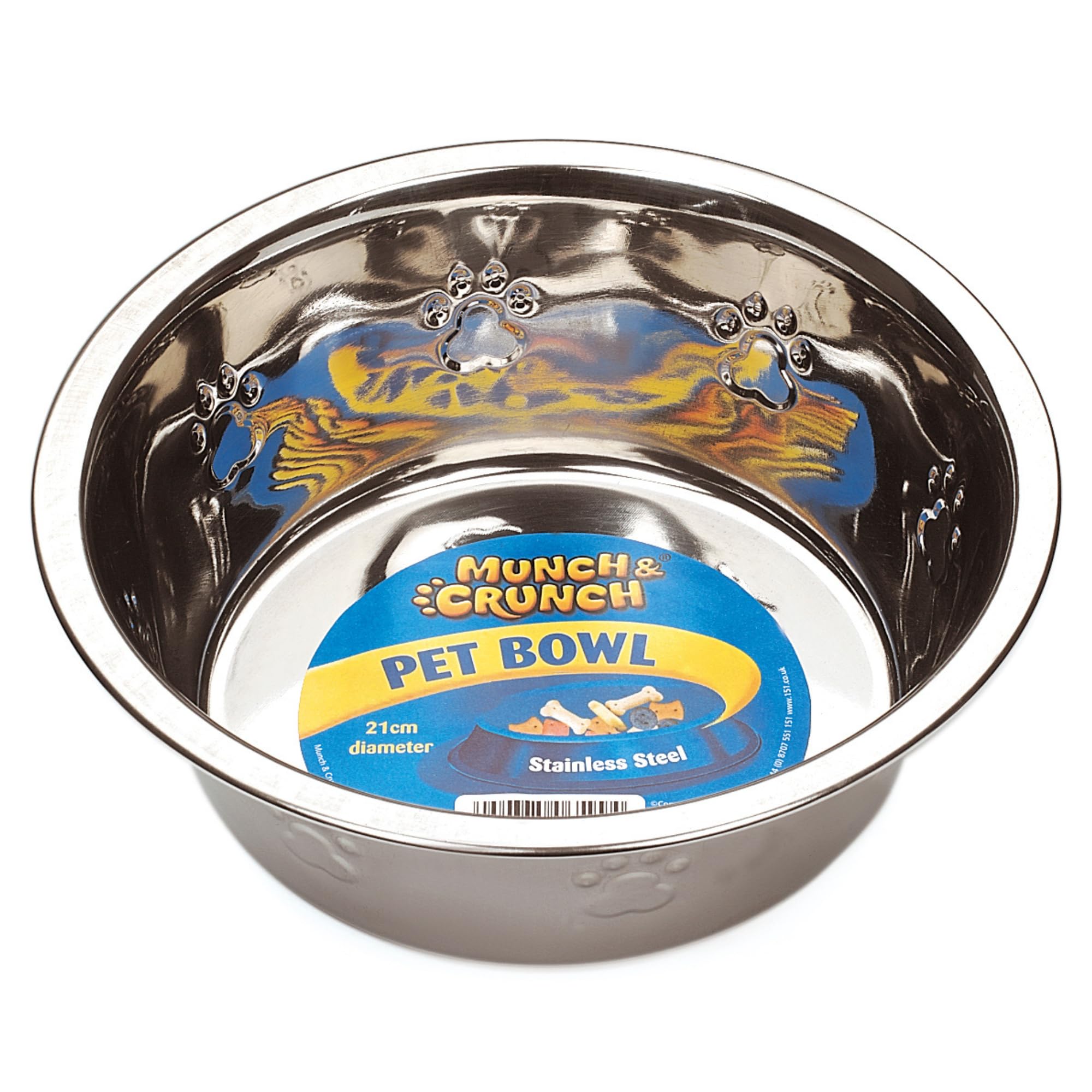 Munch & Crunch Large 20cm Stainless Steel Pet Bowl 1.2LITRE
