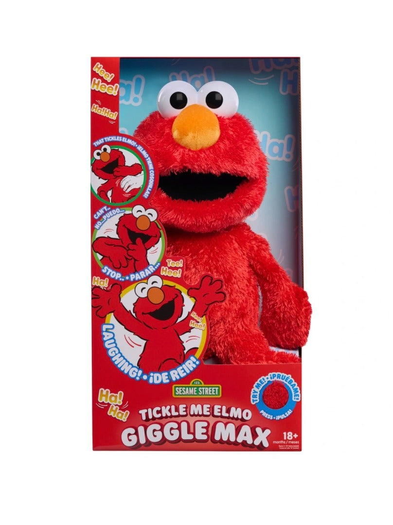 Sesame Street Tickle Me Elmo Giggle Max 18-Inch Interactive Plush Toy