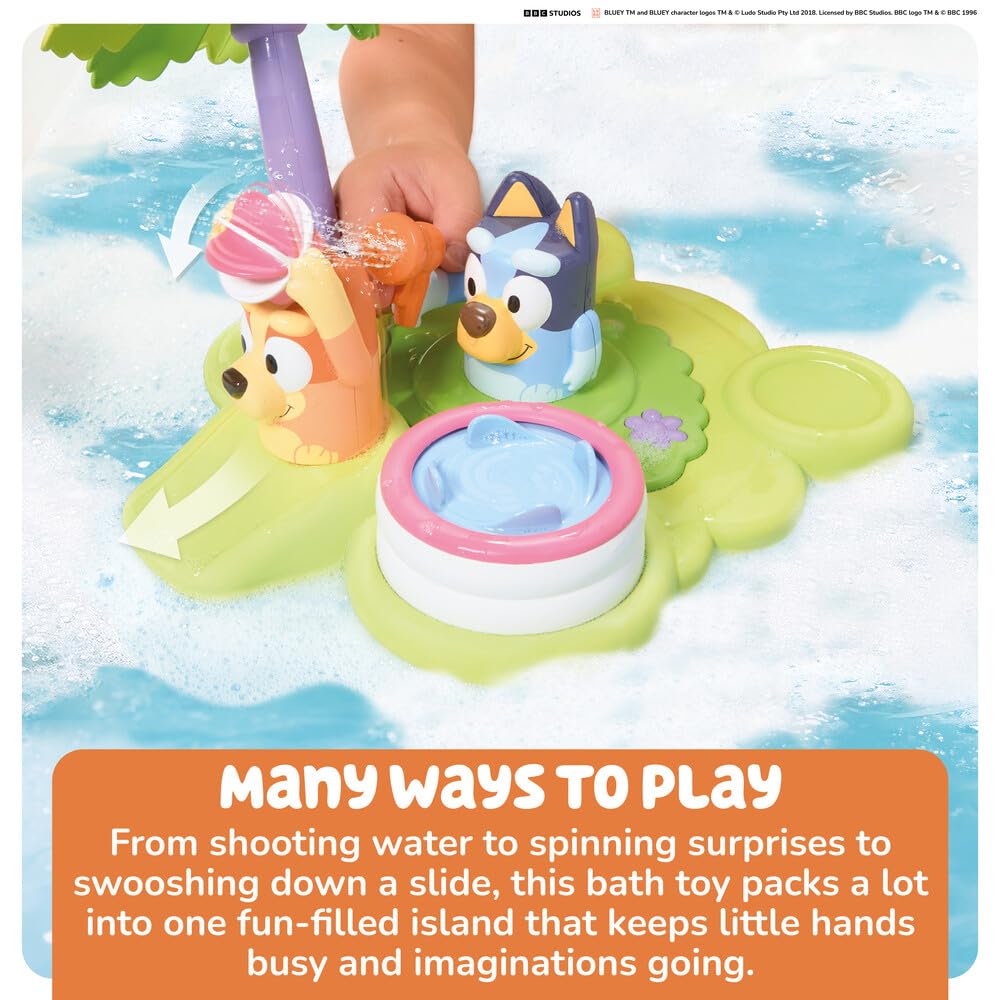 TOMY Toomies Bluey?s Bath Island 5-in-1 Bluey Bath Toy Playset