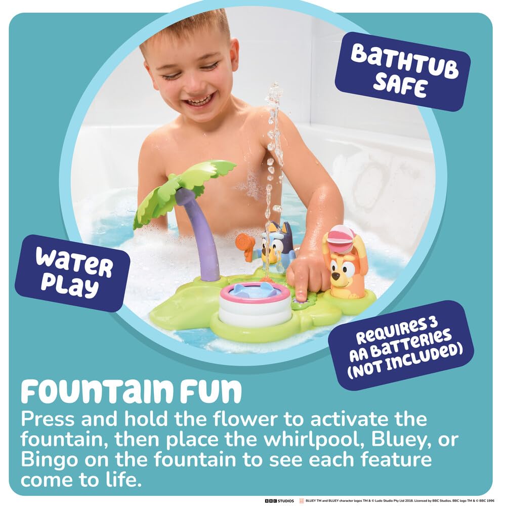 TOMY Toomies Bluey?s Bath Island 5-in-1 Bluey Bath Toy Playset