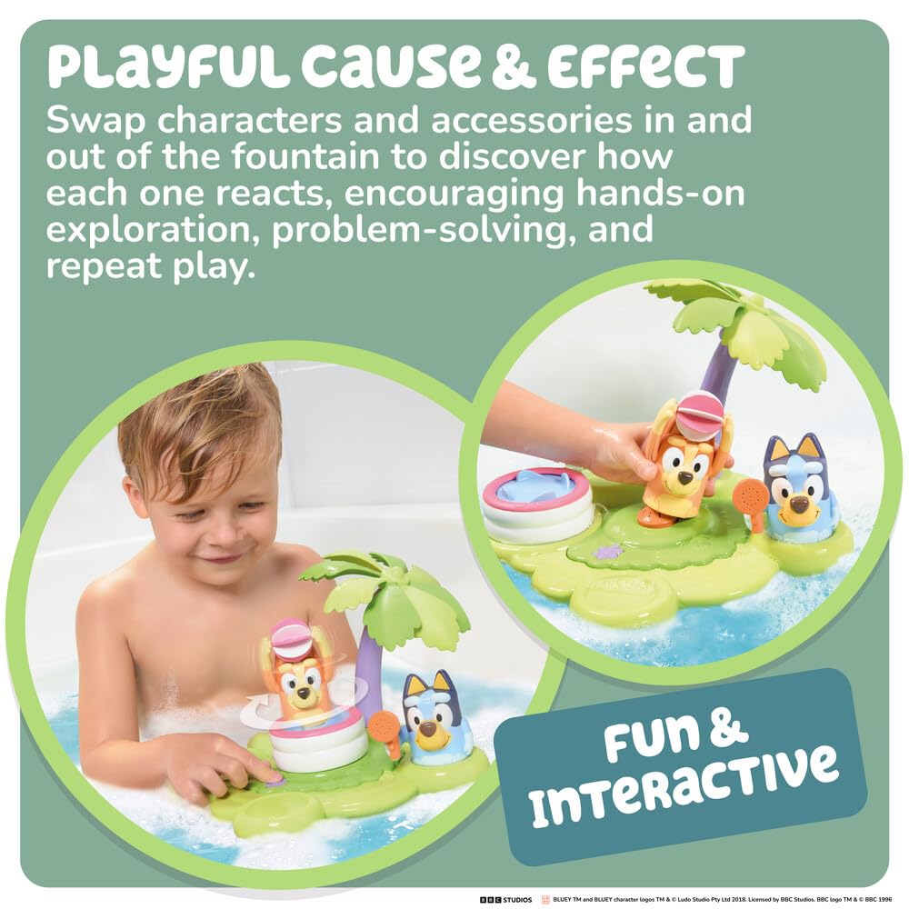 TOMY Toomies Bluey?s Bath Island 5-in-1 Bluey Bath Toy Playset