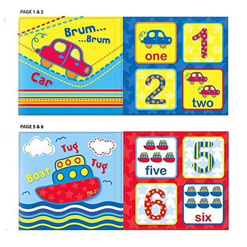 Set of 4 Baby Bath Books First Words ABC Letters & Numbers