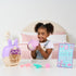 ScruffaLuvs 14cm Bunny Scruff Surprise Plush Toy with Magic Water Reveal + Deluxe Transport Box 29cm