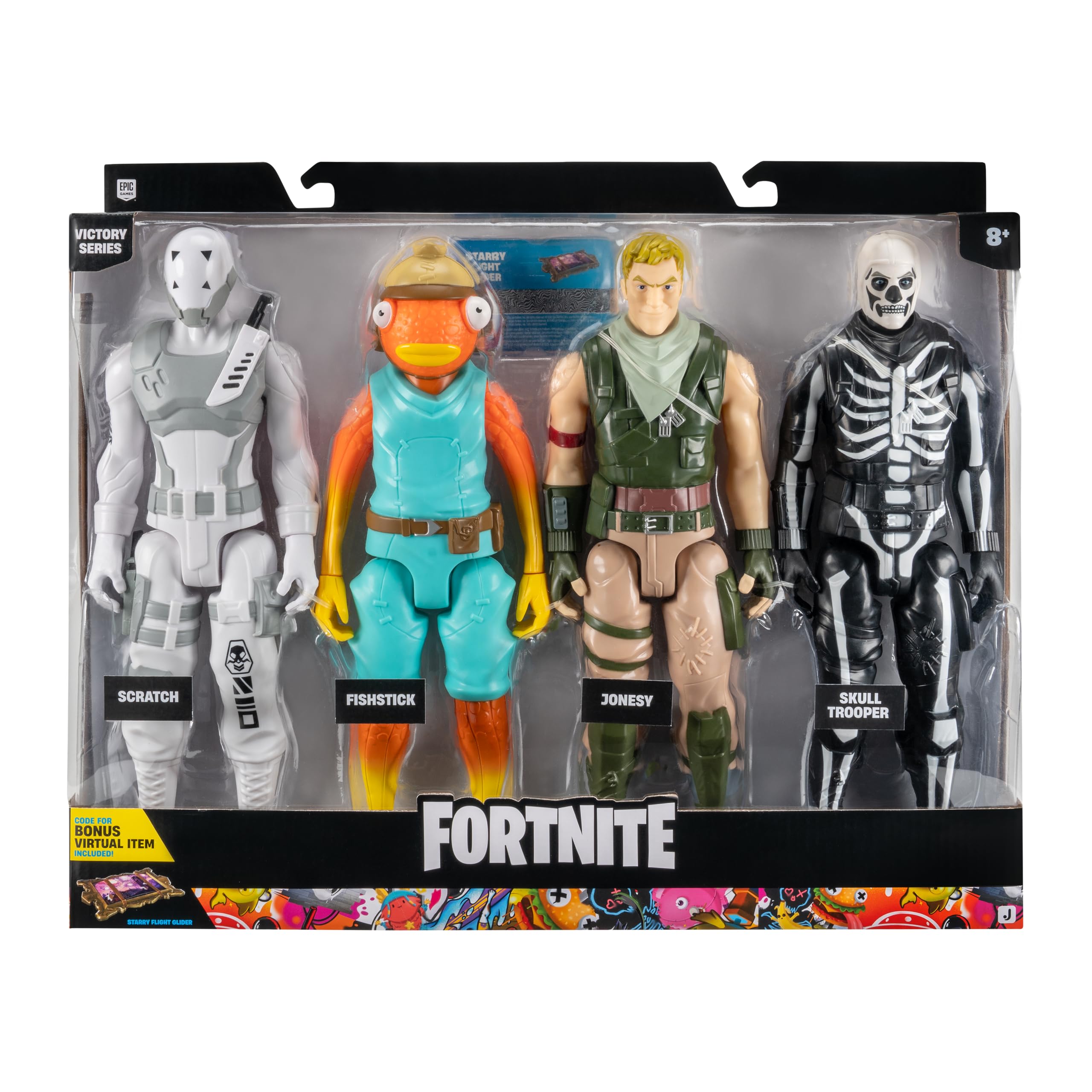 Fortnite Victory Series 4Pack 12Inch Articulated Figure with Code for Bonus Virtual Item