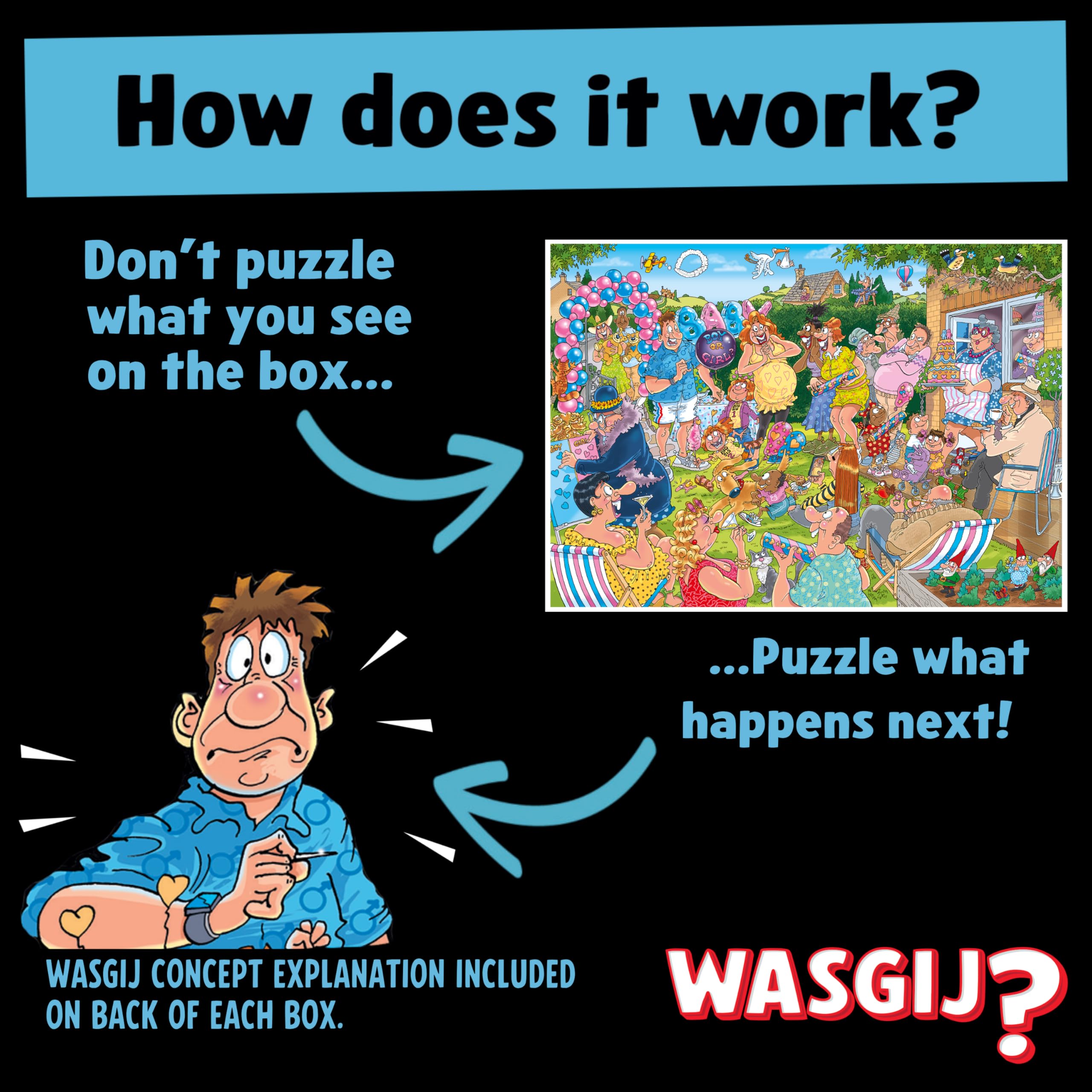 Wasgij Mystery 31 GENDER REVEAL 1000 Piece Jigsaw Puzzles for Adults