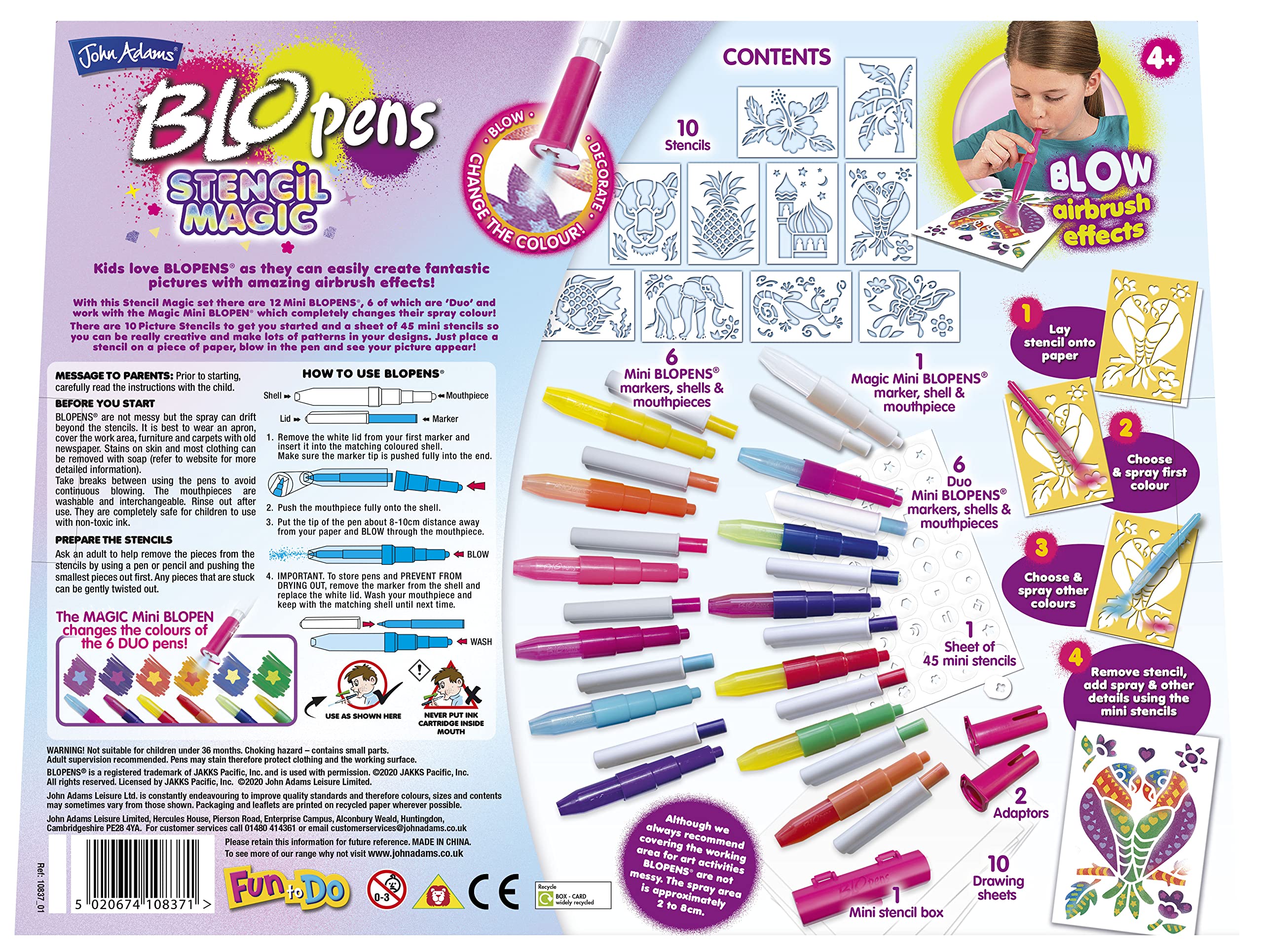 John Adams BLOPENS Stencil Magic: Create Fantastic Airbrush Pictures, Arts & Crafts