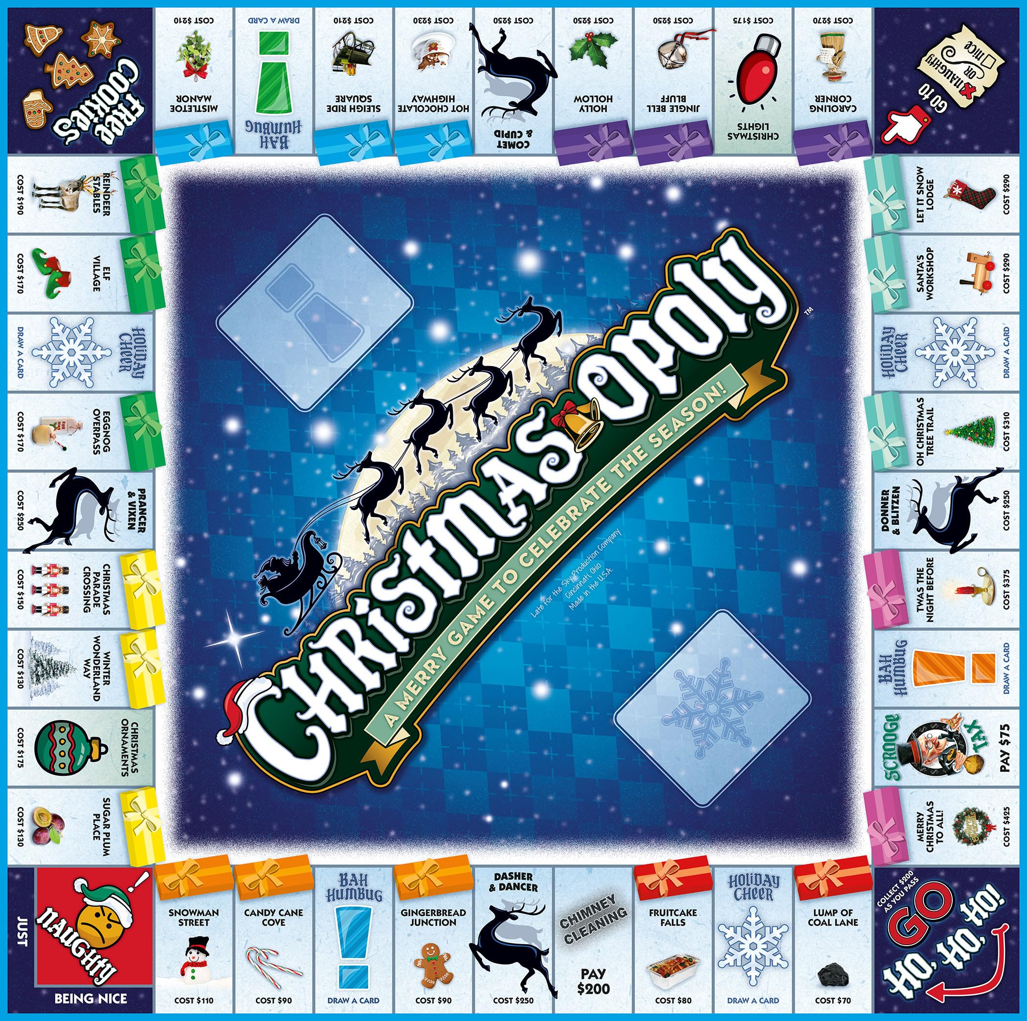 Christmas-Opoly Board Game Family Time Game for Adults & Children