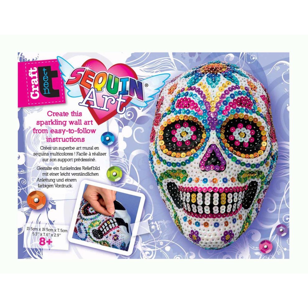 Sequin Art Craft Teen 3D Skull