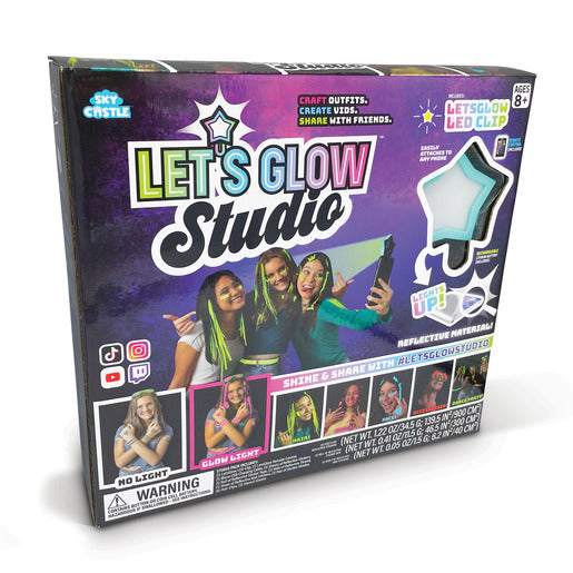 Let's Glow Studio Lets Glow LED Clip with Lights up Reflective Material