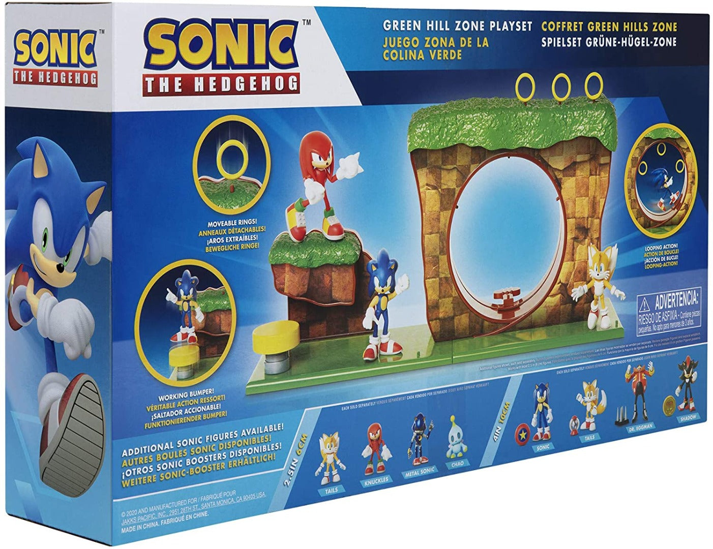 Sonic The Hedgehog Green Hill Zone Playset with 2.5'' Sonic Action Figure