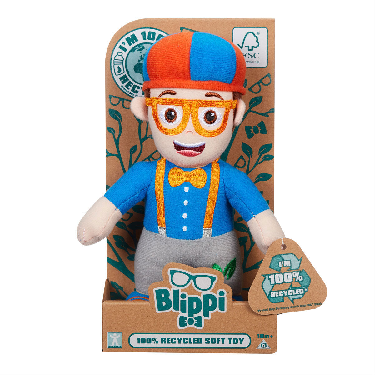 Blippi Eco 100% Recycled Materials Soft Plush Toy