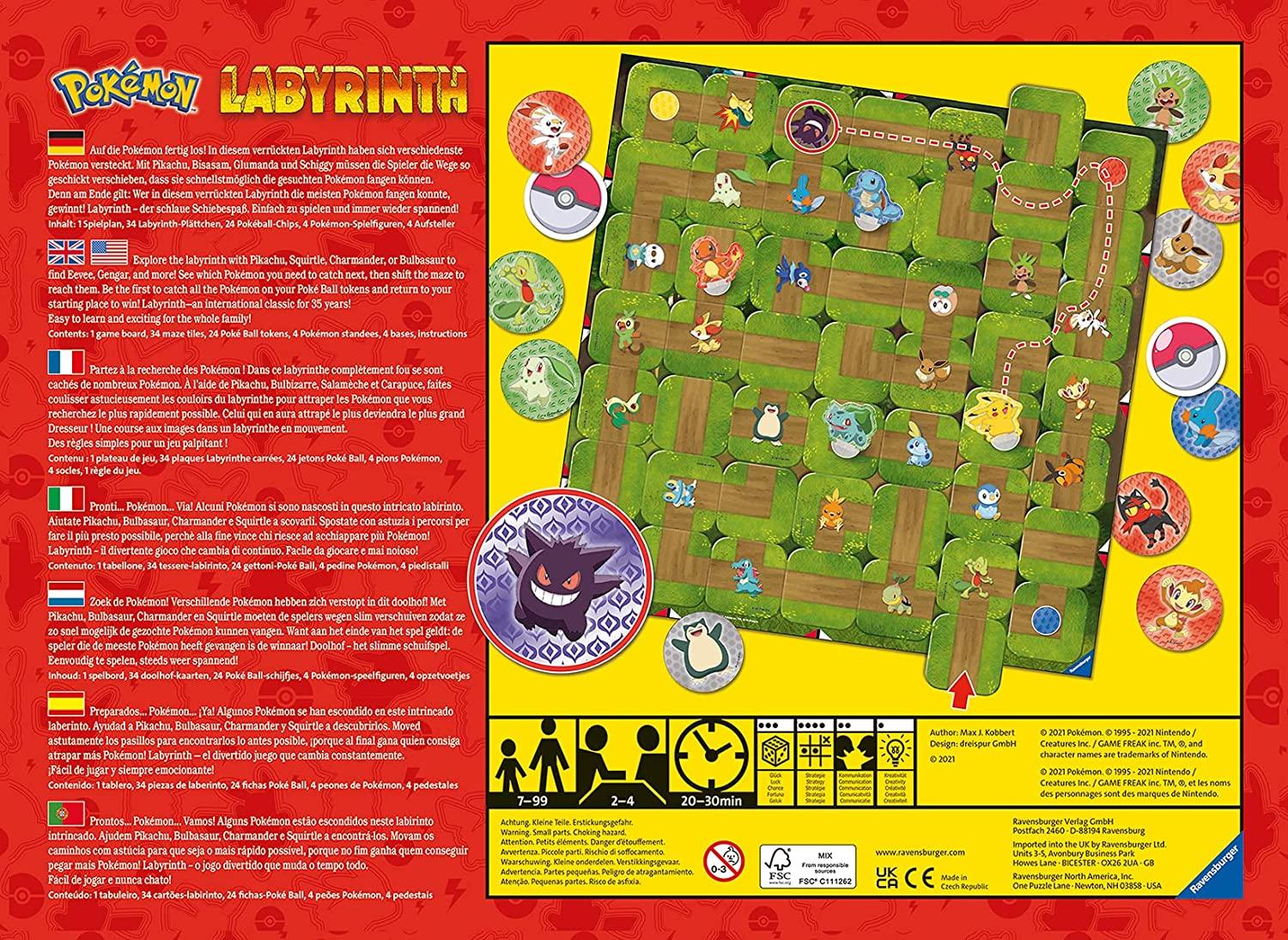 Ravensburger Pokemon Labyrinth Moving Maze Family Board Game
