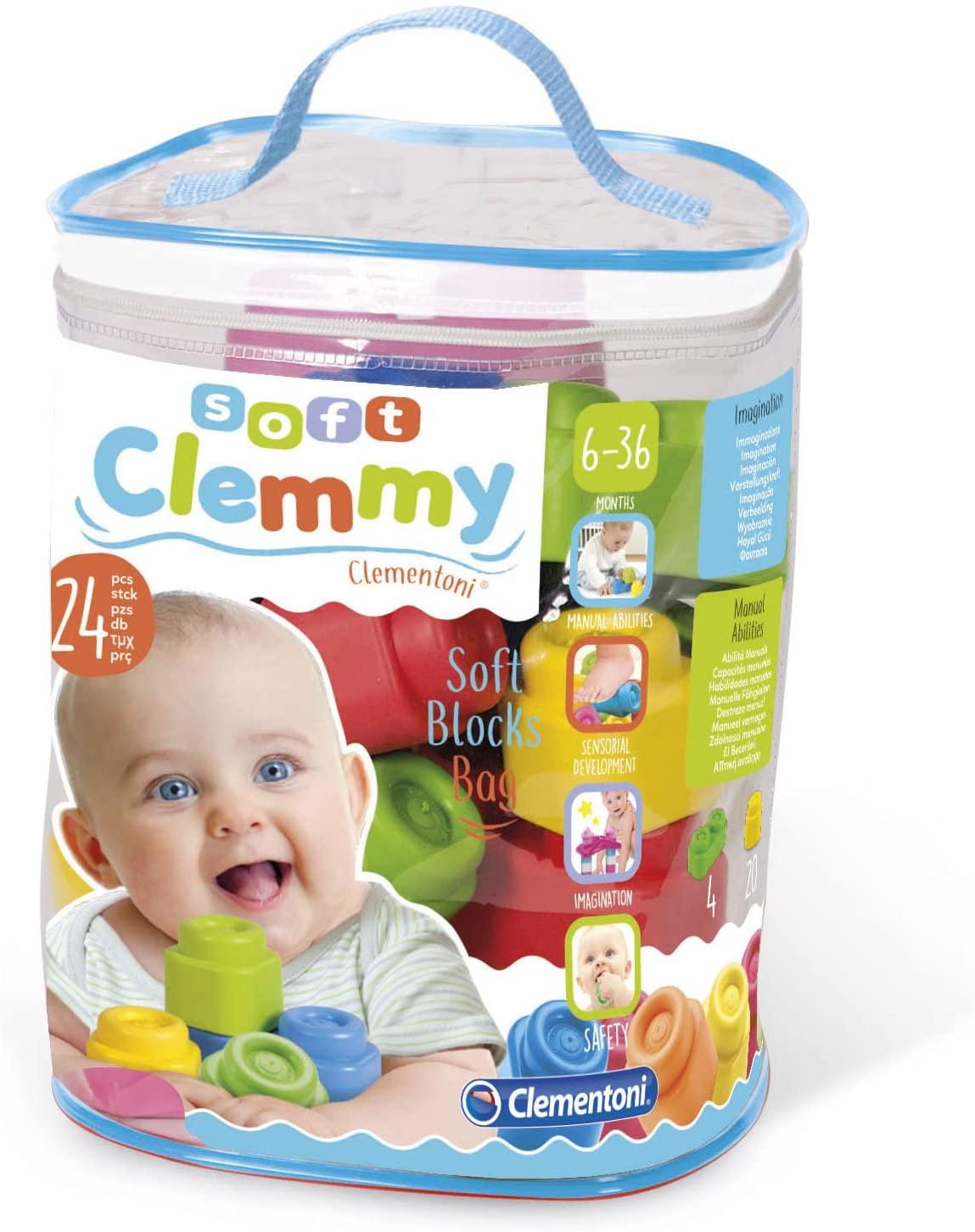 Clementoni Clemmy Soft Bag With 24 Blocks For Babies