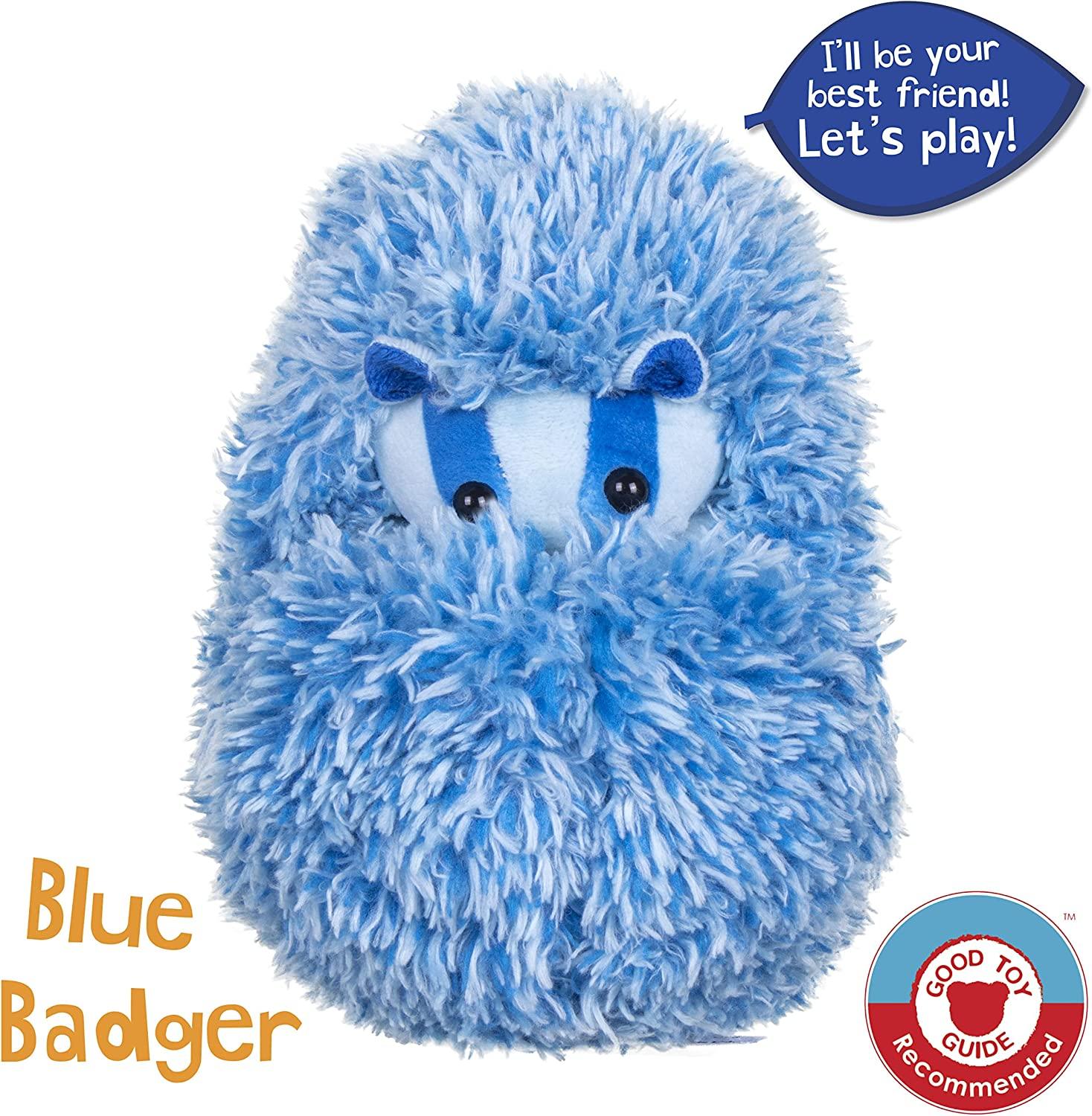 Curlimals BLUE The Badger Interactive Badger Soft Plush Toy