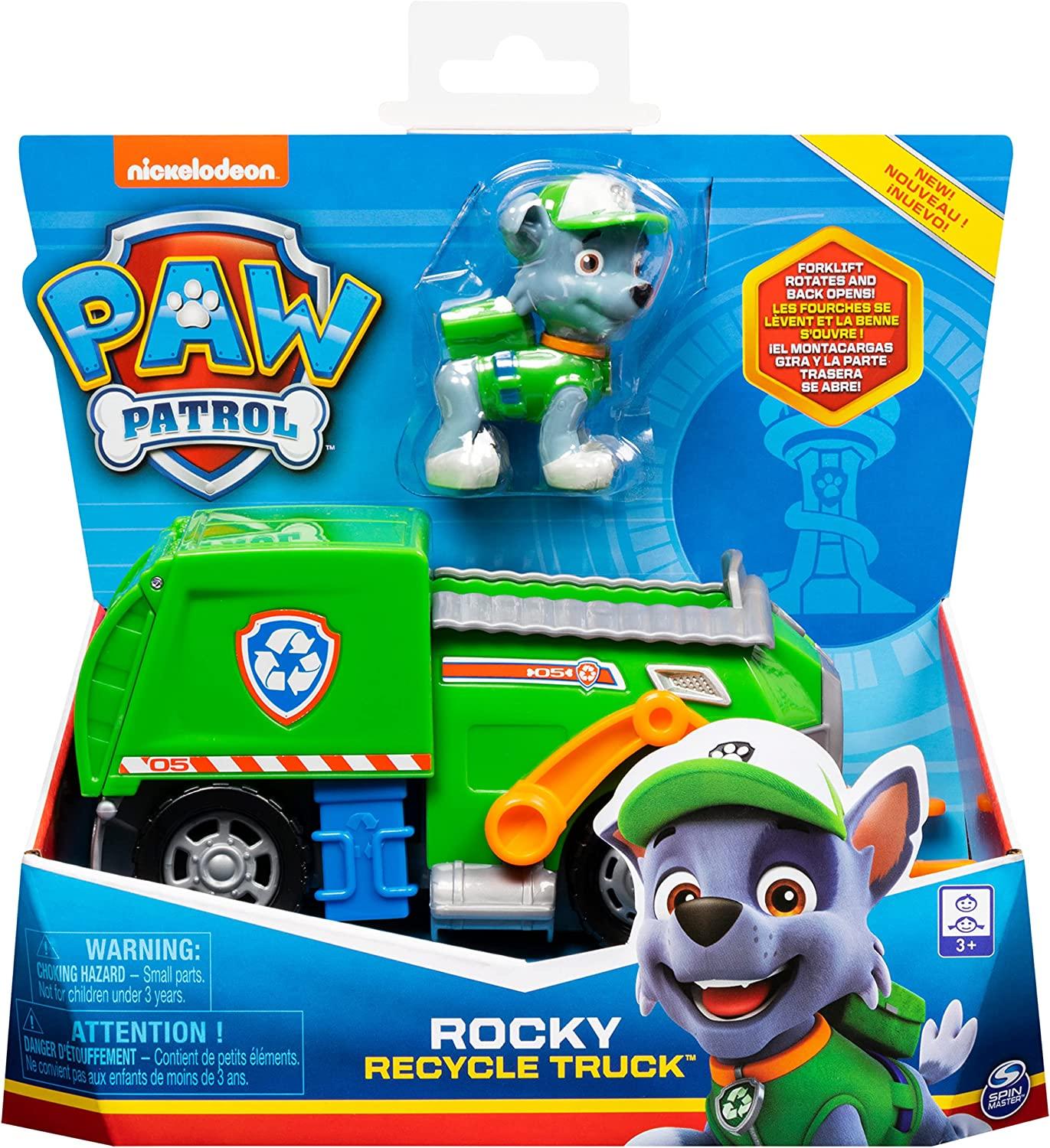 Paw Patrol ROCKY Recycling Truck Vehicle With  Collectible Figure