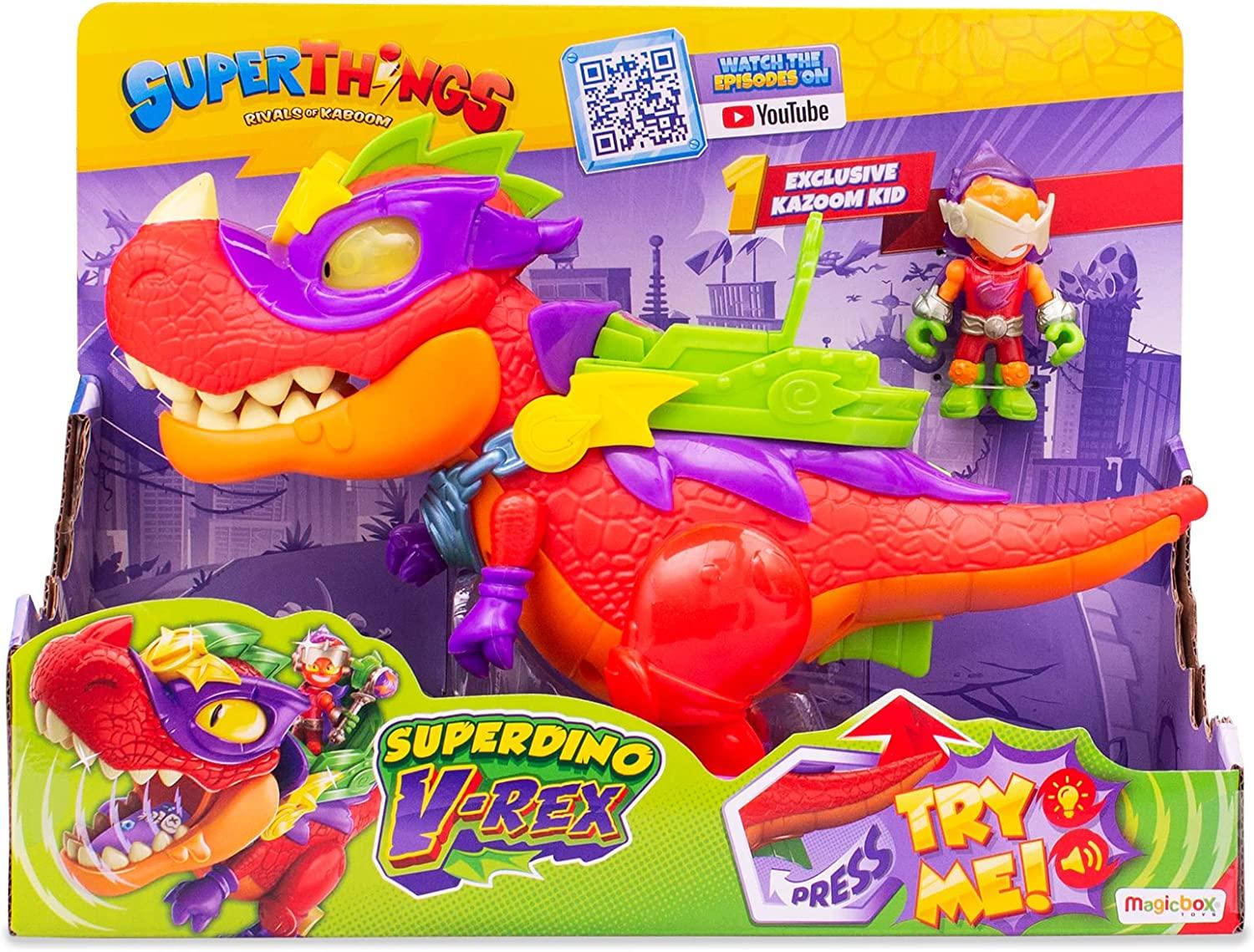 SUPERTHINGS V-REX Superdino Articulated villain dinosaur With lights & Sound