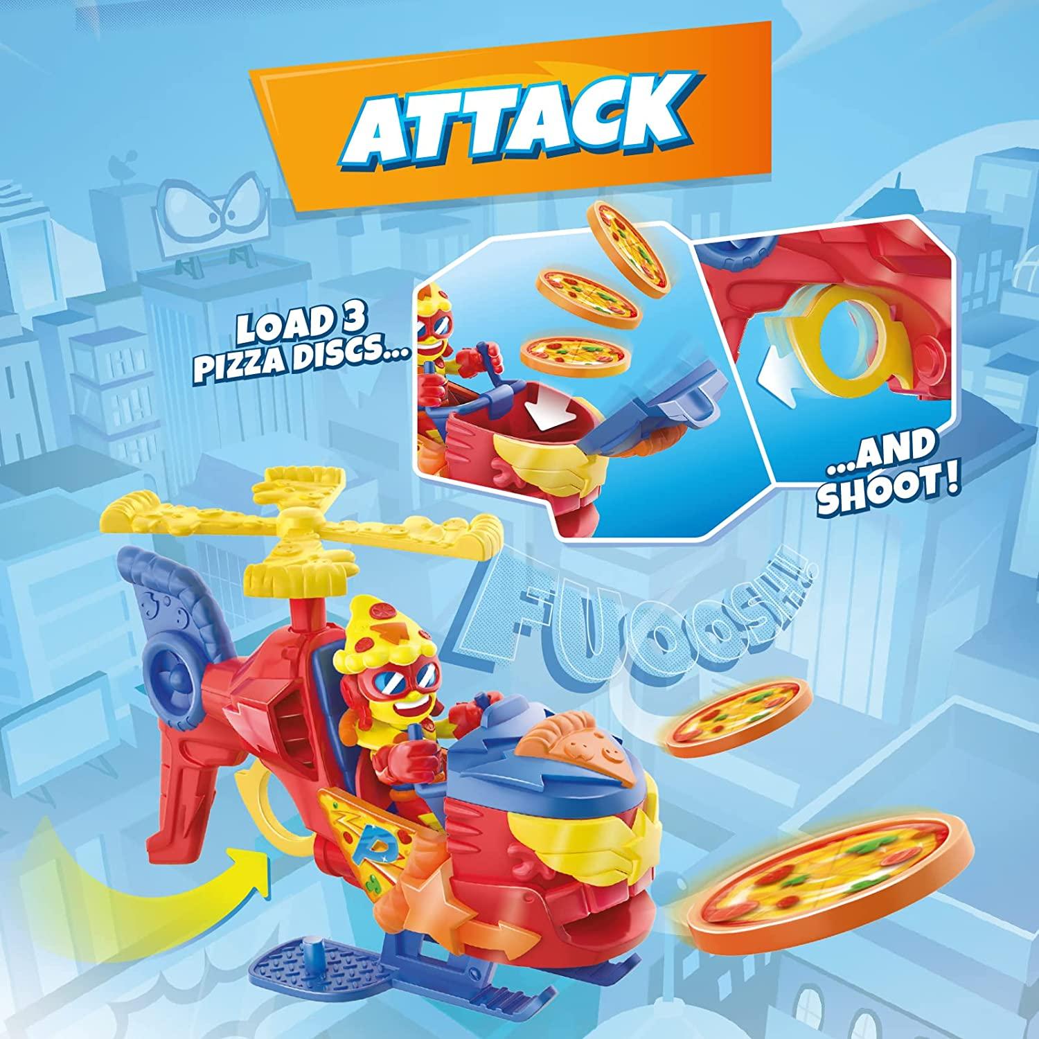 SuperThings  Pizzacopter Helicopter With Pizza Disc Launcher