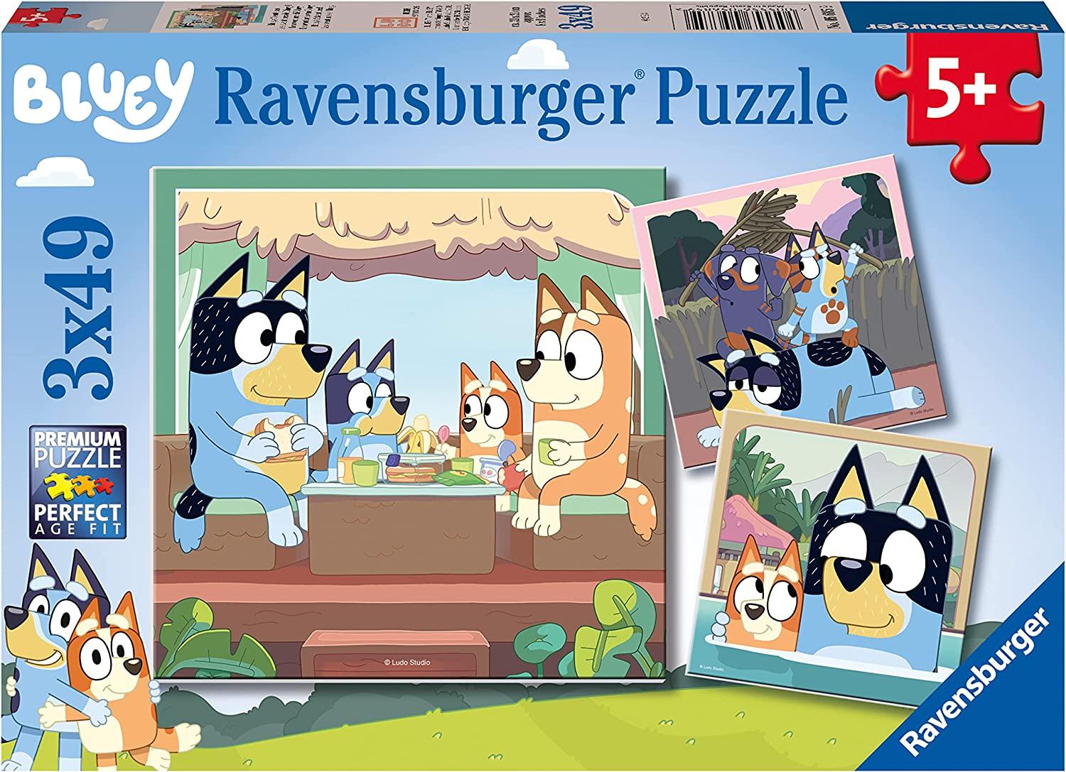 Ravensburger Bluey Toys Jigsaw Puzzles 3x 49 Piece