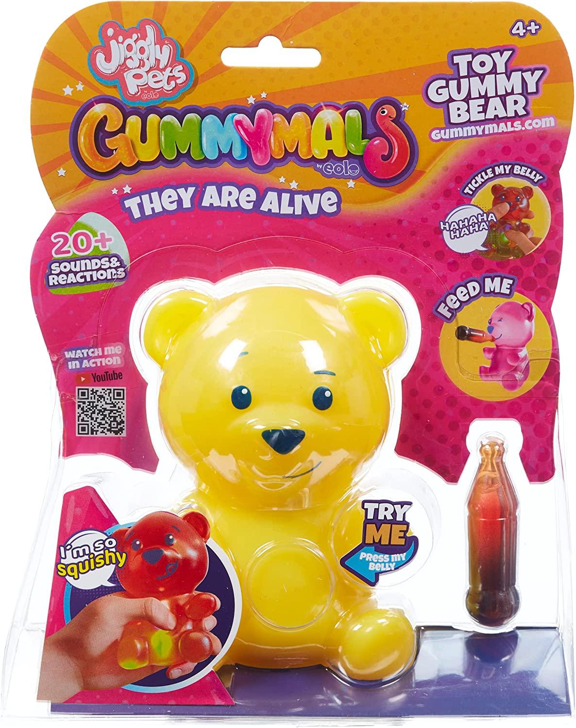 Jiggly Pets Gummymals YELLOW Interactive Super Squishy Gummy Bear