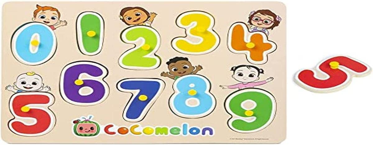 CoComelon Number Wooden Peg Board