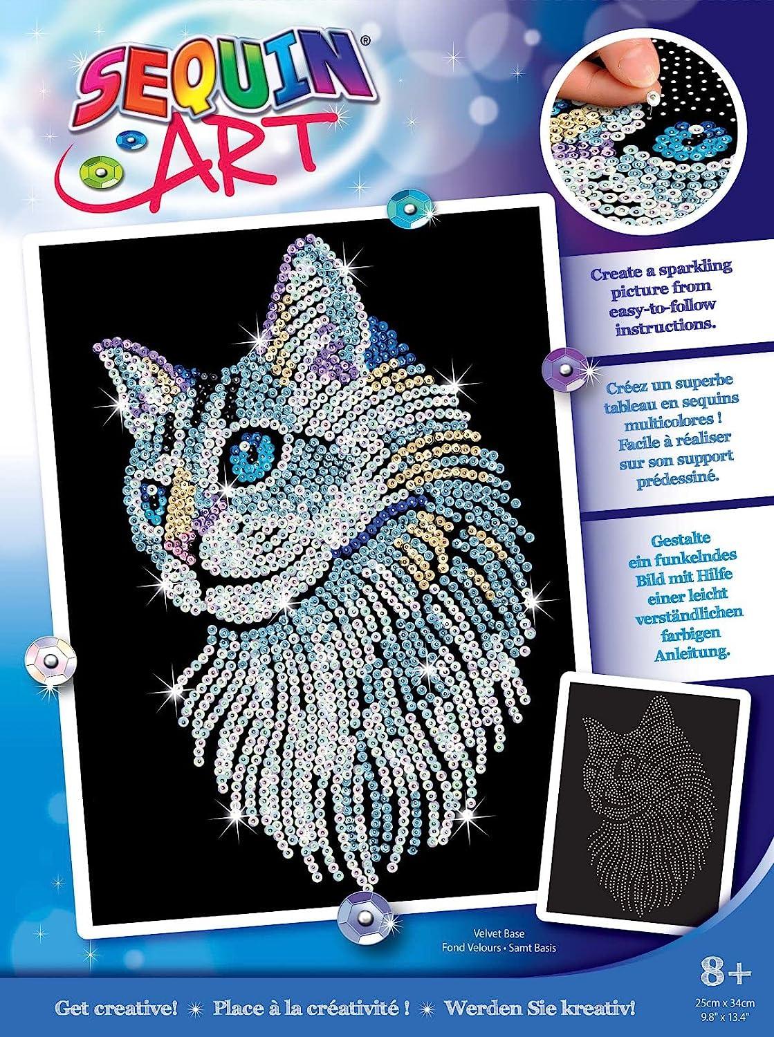 Sequin Art Blue WHITE CAT Craft Kit