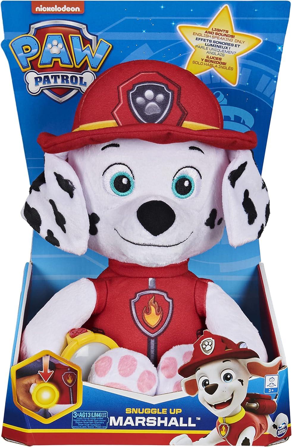 Paw Patrol Snuggle up Marshall Soft Plush Toy  With Torch And Sounds