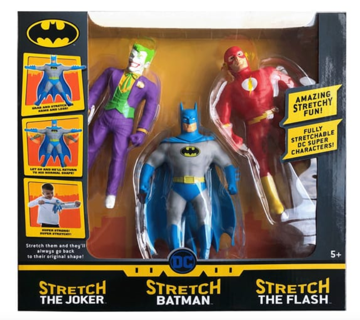 DC Stretch Batman, Joke & Flash 3 Figure Pack