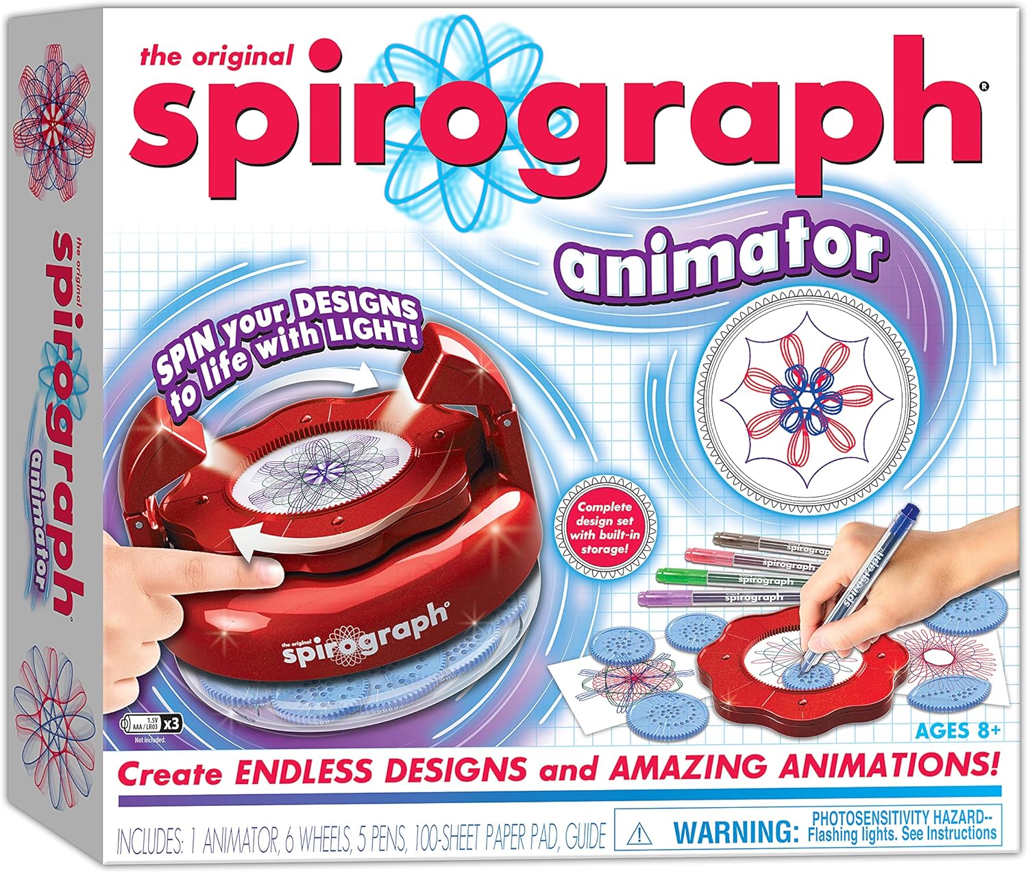 Spirograph ANIMATOR Create Amazing 3D Designs With Lights & Spinning Action