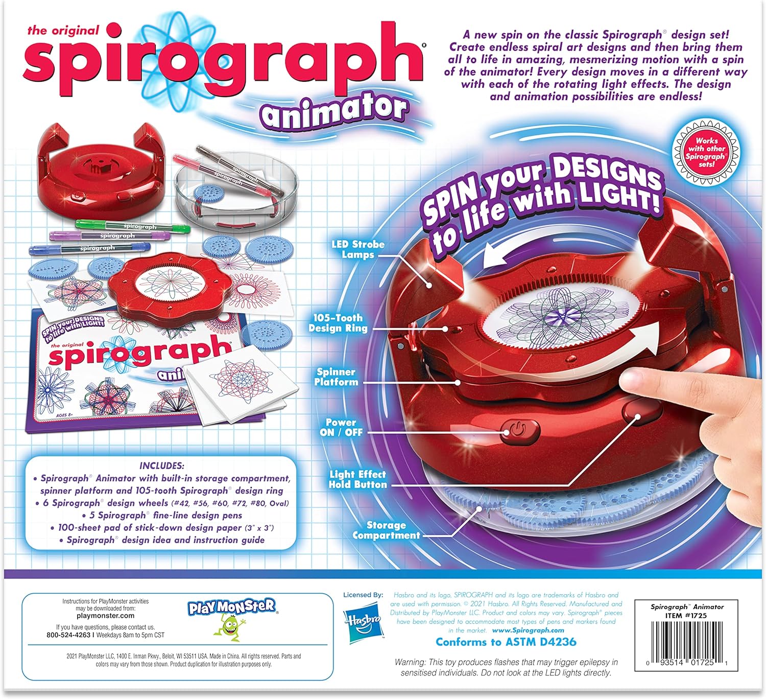 Spirograph ANIMATOR Create Amazing 3D Designs With Lights & Spinning Action