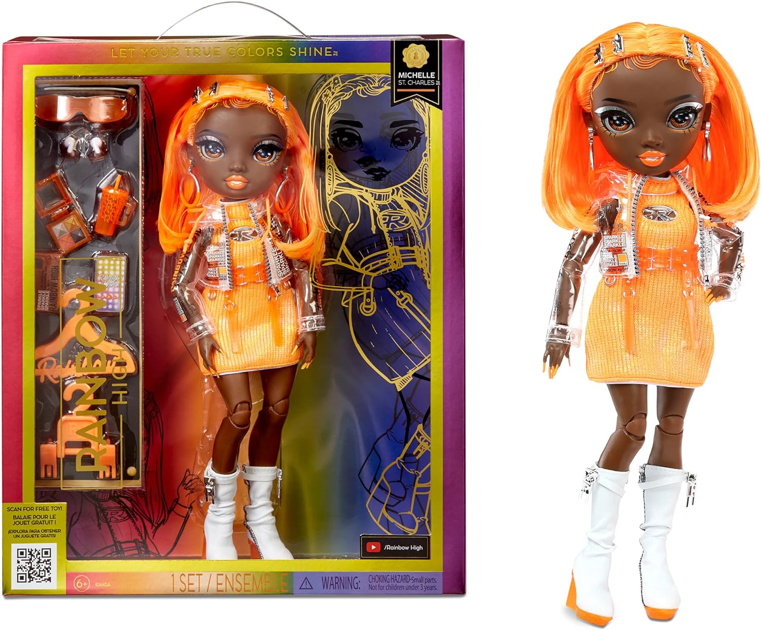 Rainbow High Fashion Doll MICHELLE ST.CHARLES Orange Doll