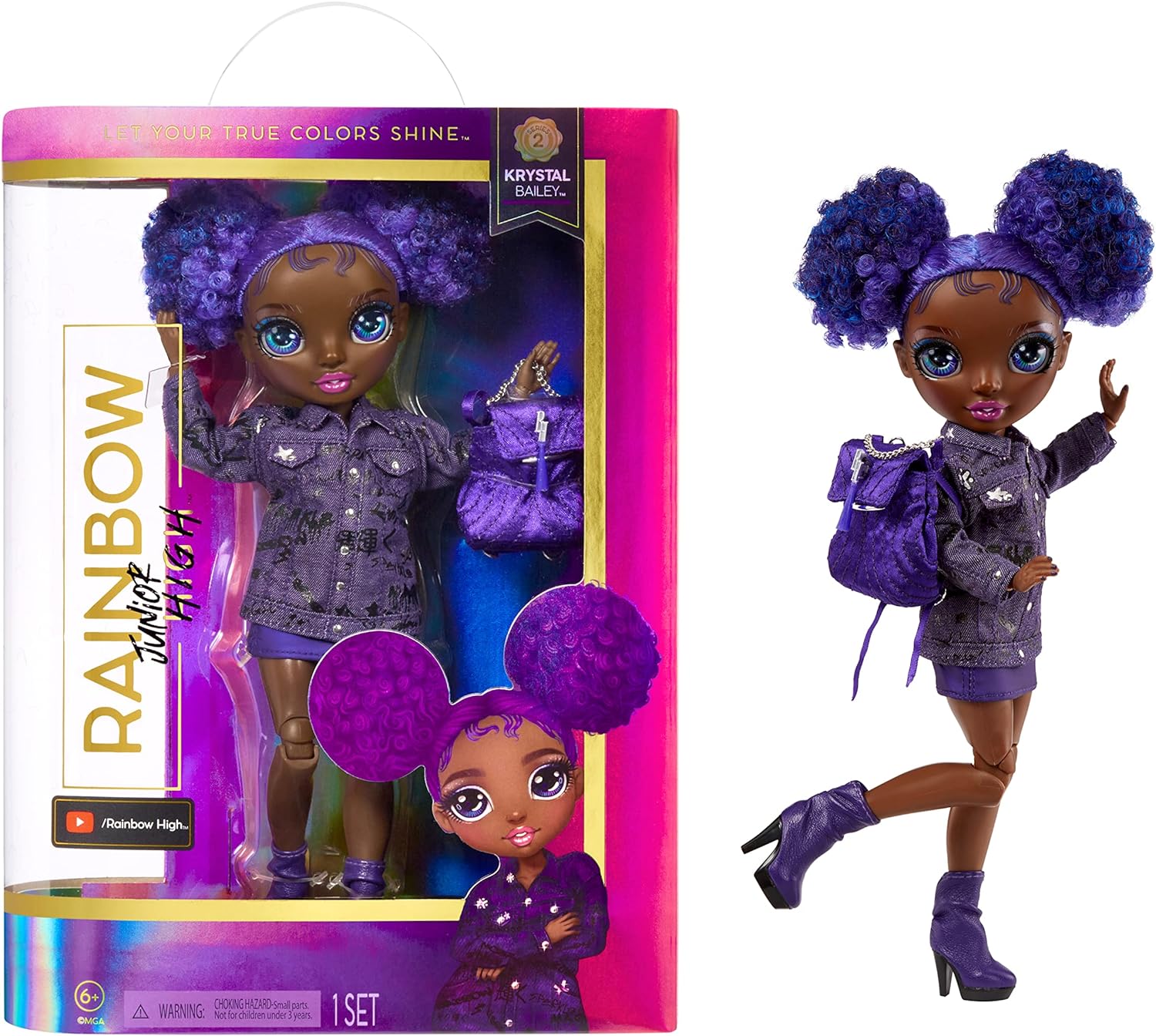 Rainbow High Jr High KRYSTAL BAILEY 9Inch Purple Fashion Doll