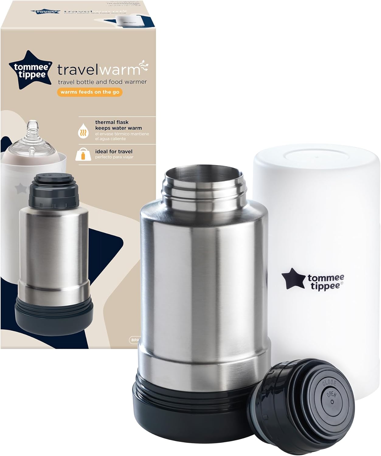 Tommee Tippee Travel Bottle & Food Warmer SILVER