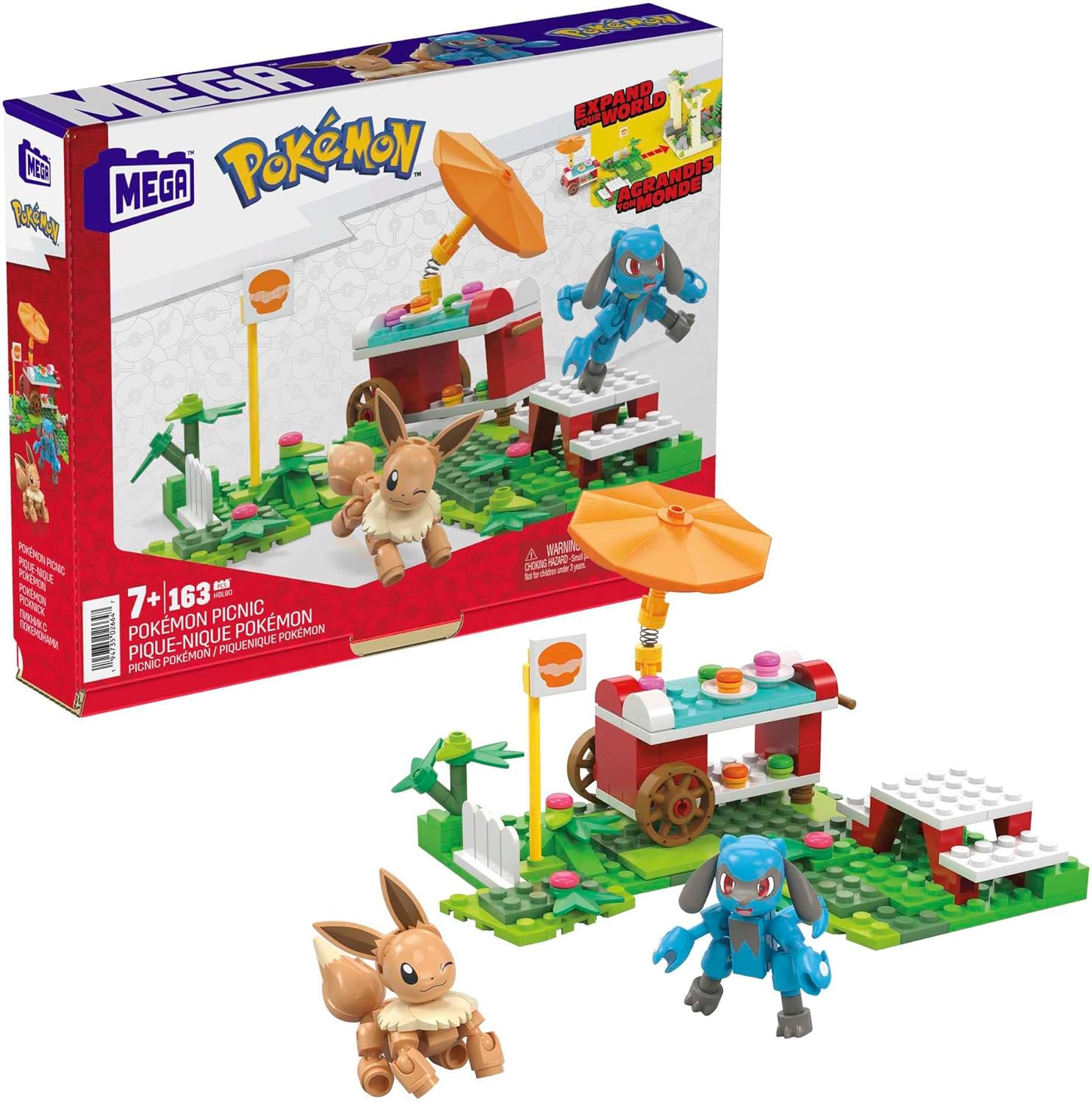 MEGA Pokemon Building Toy Kit Pokemon Picnic with 2 Action Figures (193 Pieces) for Kids