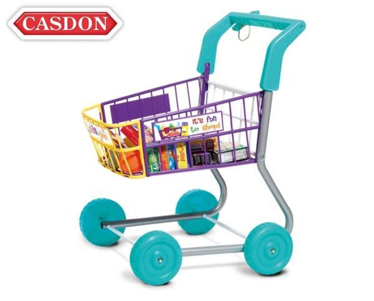 CASDON Colourful Toy Shopping Trolley for Children