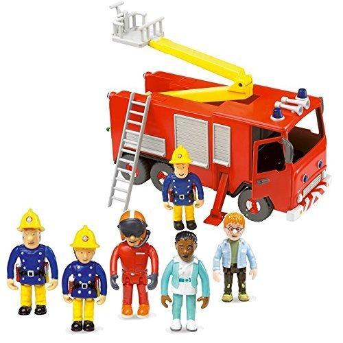Fireman Sam Friction Fire Engine Jupiter & 5 Figure Articulated Set